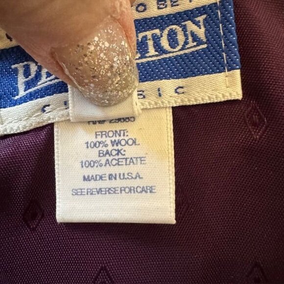 Pendleton Purple Wool & Acetate Womens Striped Vest Size 14 With Button Front & - Picture 4 of 7